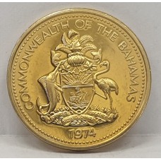 BAHAMAS 1974 . ONE 1 CENT . PROOF COIN